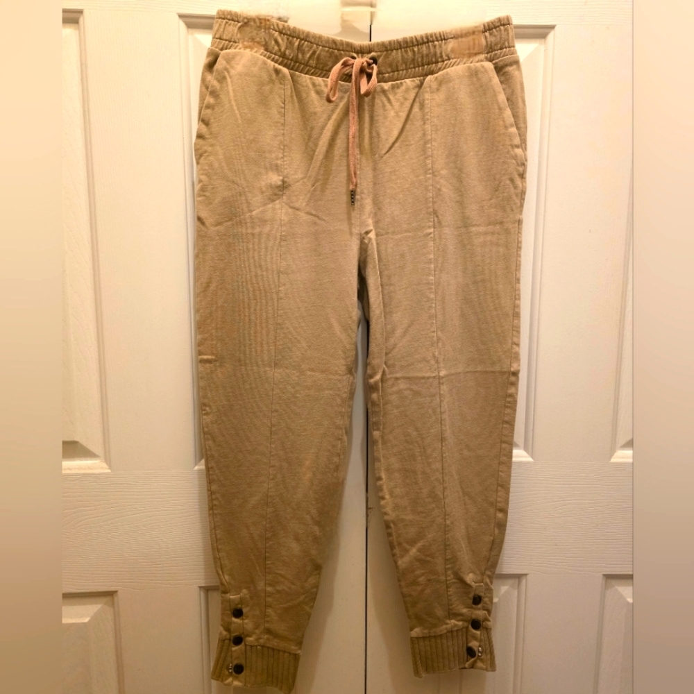 GEF France Jogger Pants with Ribbed Button Cuff– Size Large- EUC (like new)